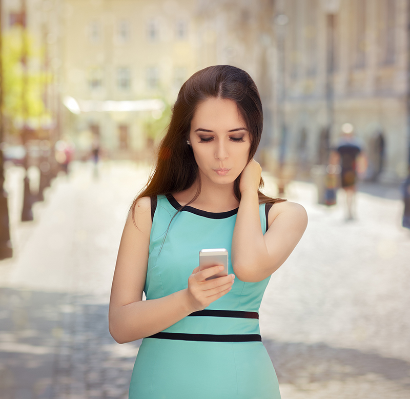 Woman looking at phone